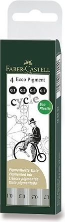 Faber-Castell Popisovač Ecco Pigment sada 4 ks, černé 6600 - obrázek 1