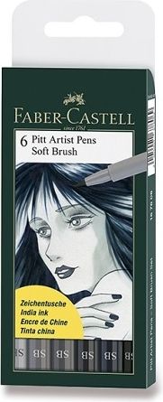 Faber-Castell Popisovač Pitt Artist Pen Soft Brush 6 kusů 6780 - obrázek 1