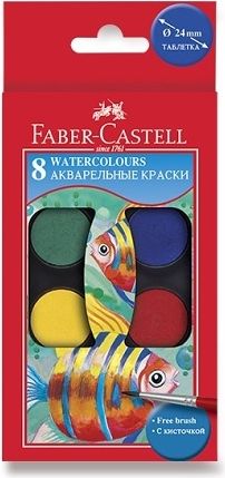 Faber-Castell Vodové barvy 8 ks, průměr 24 mm 125008 - obrázek 1