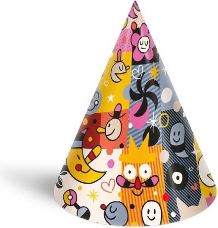 Klobouček karnevalový 6ks 16cm papírový mix 4 - obrázek 5