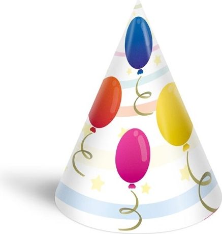 Klobouček karnevalový 6ks 16cm papírový mix 5 - obrázek 2