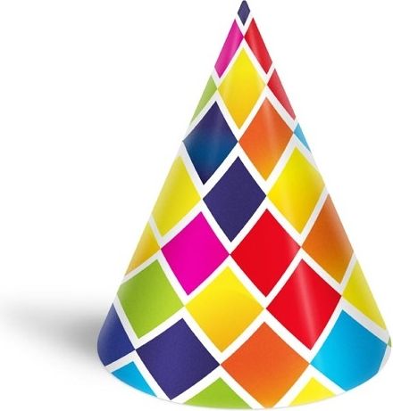 Klobouček karnevalový 6ks 16cm papírový mix 5 - obrázek 6