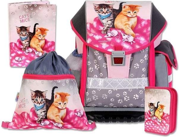 Školní aktovkový set ERGO ONE Cats & Mice 4-dílný - obrázek 1