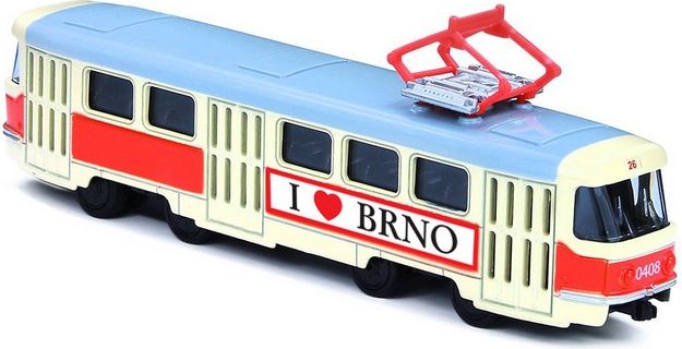 Unikátní kovová tramvaj 16 cm na zpětný chod BRNO - obrázek 1