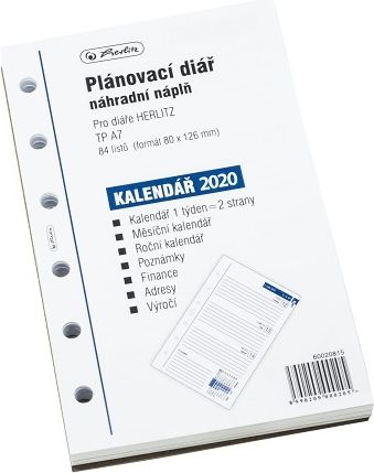 HERLITZ Náplň do kroužkového diáře TP A7 - 2020 - obrázek 1