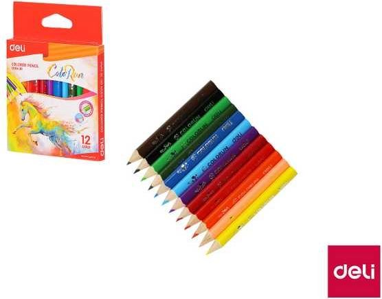 Pastelky DELI trojhranné ColoRun 12 barev mini - obrázek 1