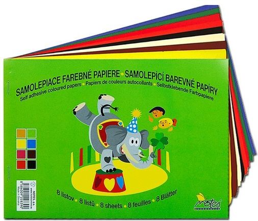 Papíry barevné složka 8 listů samolepící A5 - obrázek 1