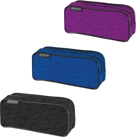 Herlitz Pouzdro dvojité Nylon, mix barev - obrázek 1