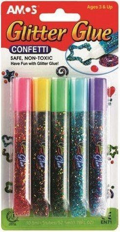 Glitrové lepidlo s konfetami 5x10,5ml - obrázek 1