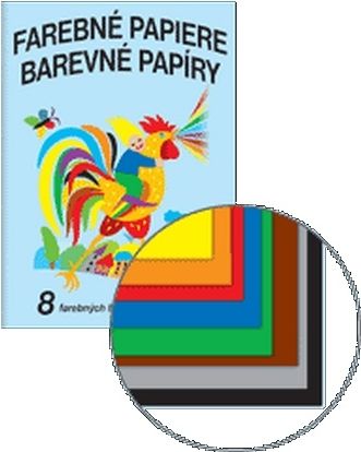 hobby samolepka papír barevný brokát B5 8listů mix barev - obrázek 1