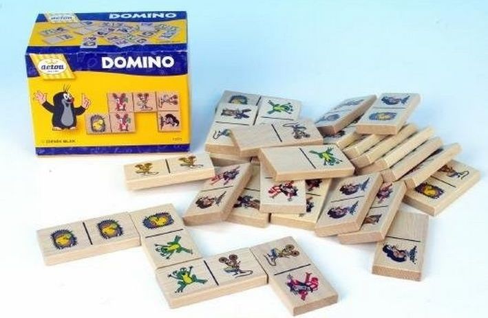 Domino dřevěné Krtek 28 ks - obrázek 1