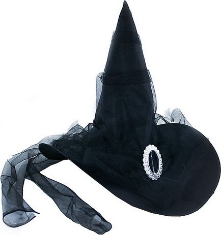 klobouk čarodějnický se závojem - obrázek 1