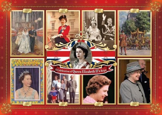 FALCON , JUMBO Puzzle Vláda královny Alžběty II. 1000 dílků - obrázek 1