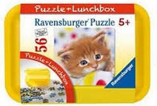 Puzzle 56 dílků kotě a lunch box - obrázek 1