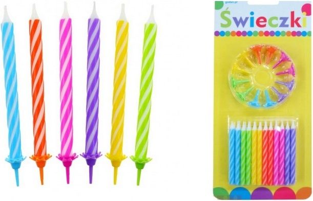 Dortové svíčky fluorescenční 10ks Glow in the Dark - obrázek 1