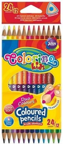 Pastelky trojhranné oboustranné 24 barev (12 ks) Colorino Kids - obrázek 1