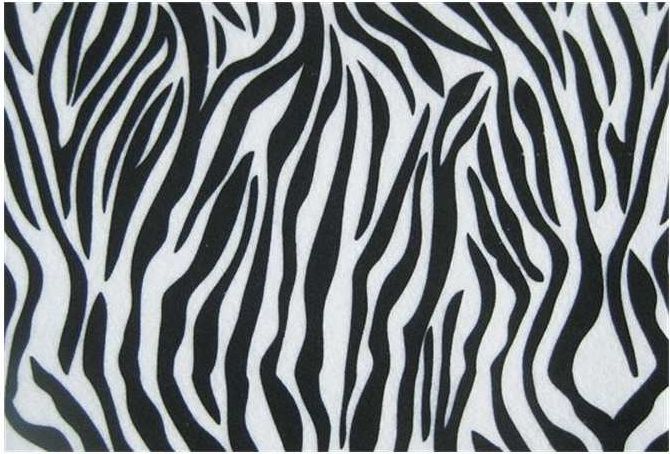 Plsť potisk vzor zebra A4 10 ks - obrázek 1