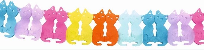 Girlanda papírová 300x17x15,5cm kočky - obrázek 1