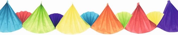 Girlanda papírová 300x18,5x2,5cm vějíře - obrázek 1