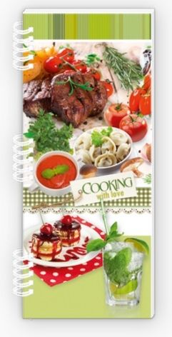 Spirálový sešit 80 x 200 x 7 mm linka 60 listů Cooking with love - obrázek 1