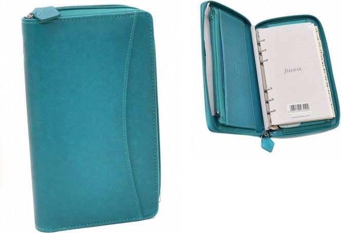 Diář Filofax osobní compact Saffiano Zip akvamarínová 208x125x31mm 2020 - obrázek 1