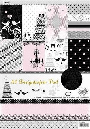 Vzorovaný karton Scrapbooking A4 svatební motiv - obrázek 1