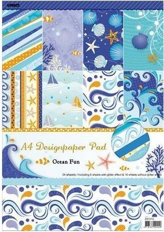 Vzorovaný karton Scrapbooking A4 motiv moře - obrázek 1