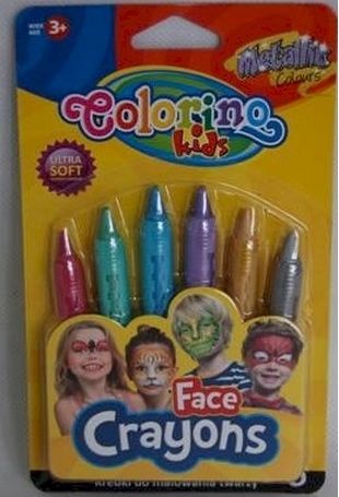Barvy na obličej metalové 6 barev COLORINO - obrázek 1