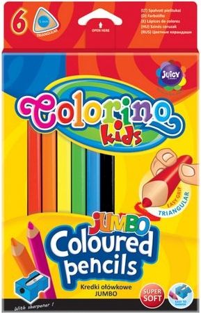 Pastelky 6 barev JUMBO Colorino - obrázek 1