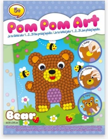 Pom Pom Art kreativní sada Medvěd 20,5x25cm - obrázek 1