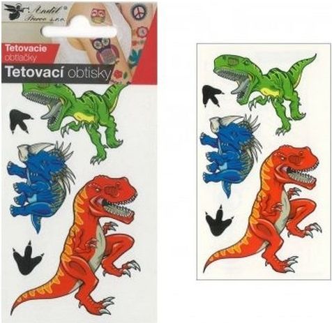 Tetovací obtisky 10,5x6cm velcí dinosauři - obrázek 1