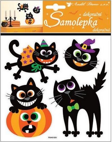 Samolepky Halloween kočky 23x18cm - obrázek 1