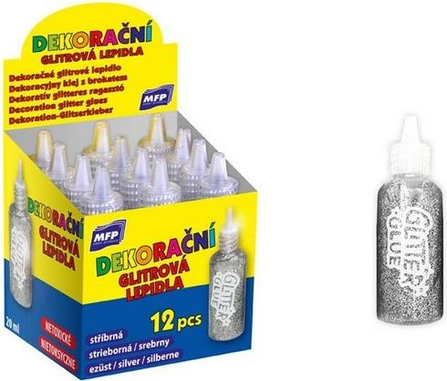 Lepidlo glitrové 20ml stříbrné - obrázek 1