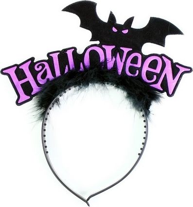 Čelenka netopýr s peřím Halloween - obrázek 1