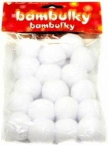 Bambulky bílé 18ks 25mm - obrázek 1