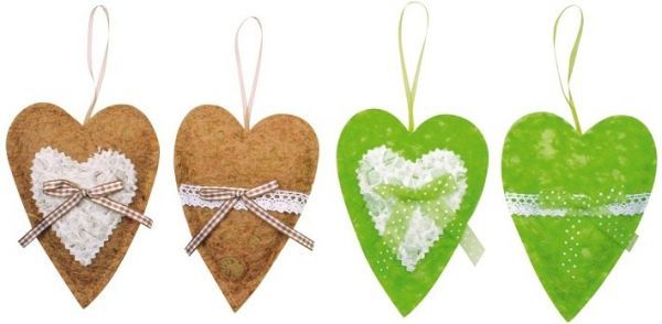 Srdíčko na zavěšení textil 14 cm - obrázek 2