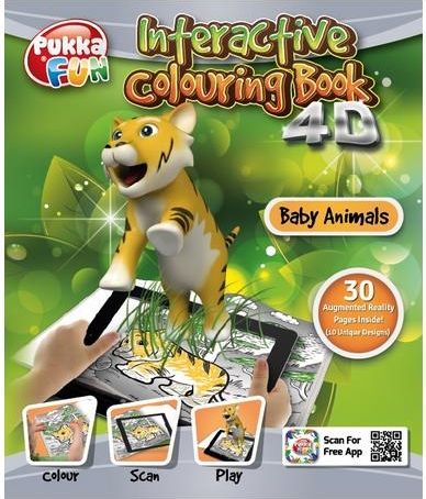 Interaktivní omalovánky 4D Pukka Fun-zvířecí mláďata - obrázek 1