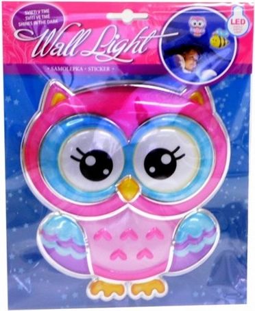 Samolepící svítící dekorace Wall Light Sova - obrázek 1