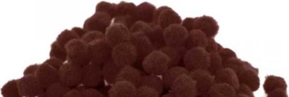 Bambulky plyšové malé hnědé 1cm 100ks - obrázek 1