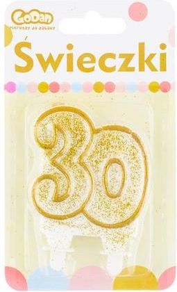 Svíčka narozeninová 30 zlatá linka - obrázek 2