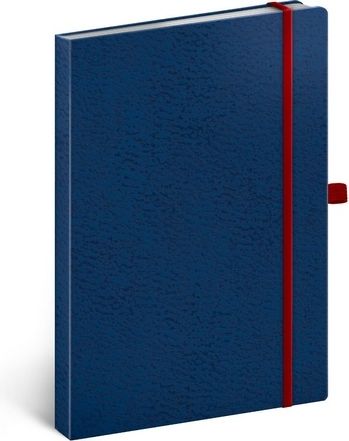 Vivella Notes Classic modrý/červený, linkovaný, 15 x 21 cm - obrázek 1