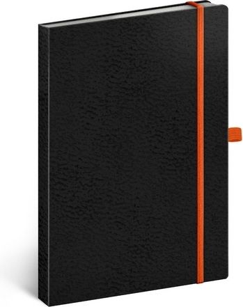 Vivella Notes Classic černý/oranžový, linkovaný, 15 x 21 cm - obrázek 1