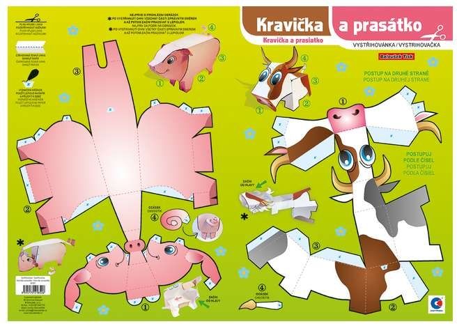 Vystřihovánka - Kravička a prasátko - obrázek 1
