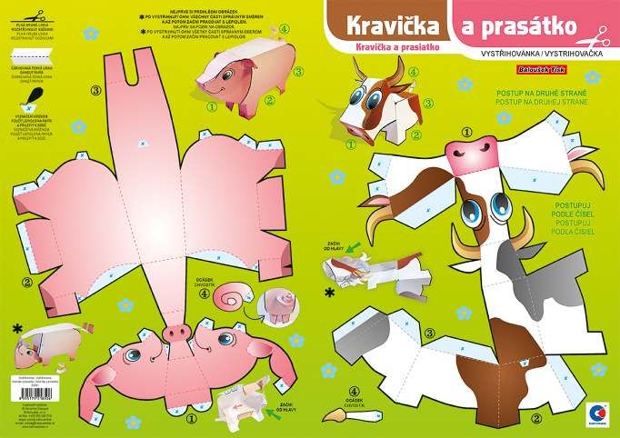 Vystřihovánka - Kravička a prasátko - obrázek 2