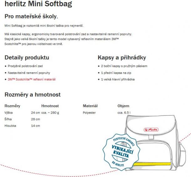 Herlitz batůžek předškolní taška Mini Softbag SB Koně - obrázek 2