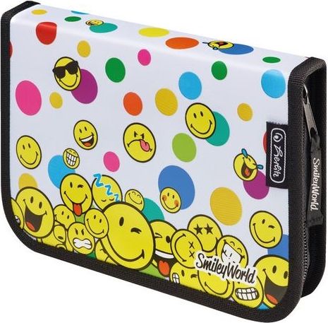 Herlitz penál 1-patro 1 chlopeň prázdný SW Rainbow Faces - obrázek 1