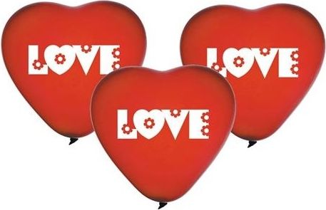 Balonky ve tvaru srdce 5ks I LOVE YOU - obrázek 1