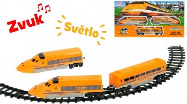 Vlak s vagonky 61cm + dráha 70cm na baterie se světlem a zvukem - obrázek 1