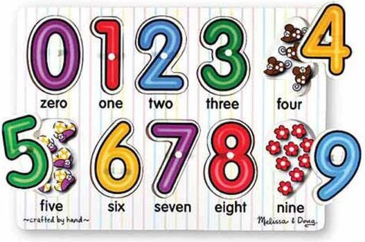 Melissa & Doug Dřevěné puzzle s úchyty Číslice - obrázek 1