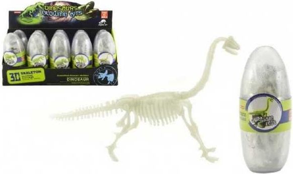 Vejce dinosarus svítící 3D kostra plast 18cm - obrázek 1